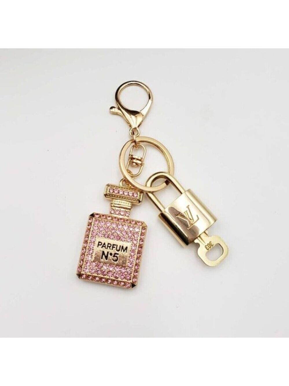 Authentic Louis Vuitton Lock & Key with unbranded Bagcharm, Keycharm, Keychain - Picture 1 of 9